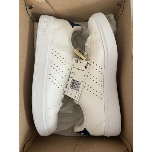 NEW Adidas Advantage Women's Size 8 Sneakers White/Navy Blue IH3452 - Picture 8 of 9
